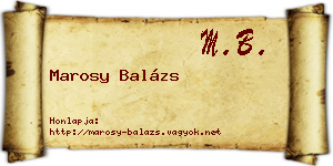 Marosy Balázs névjegykártya